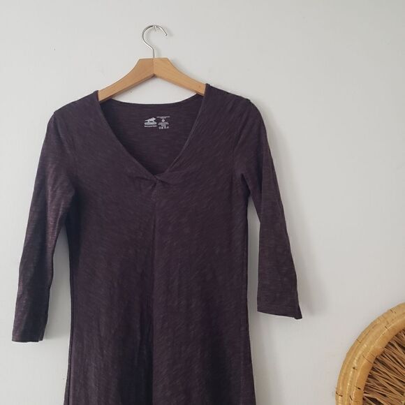 Horny Toad Brown Dress Twist Neck Stretchy S - Picture 3 of 6